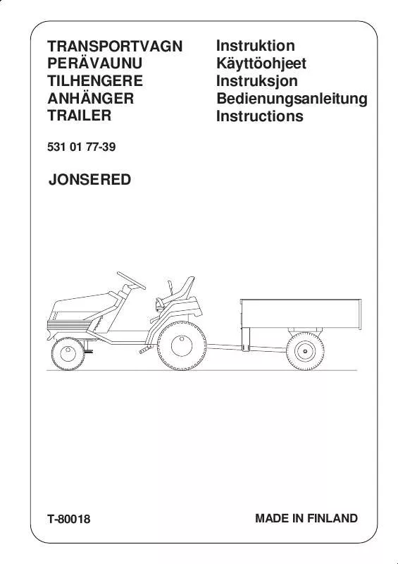 Mode d'emploi JONSERED T-80018