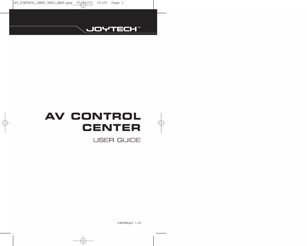 Mode d'emploi JOYTECH AV CONTROL CENTER