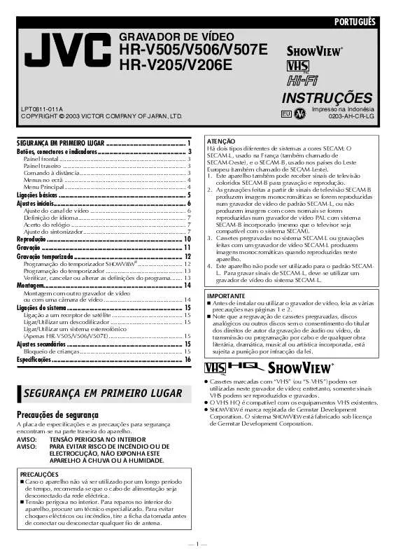 Mode d'emploi JVC HR-V205