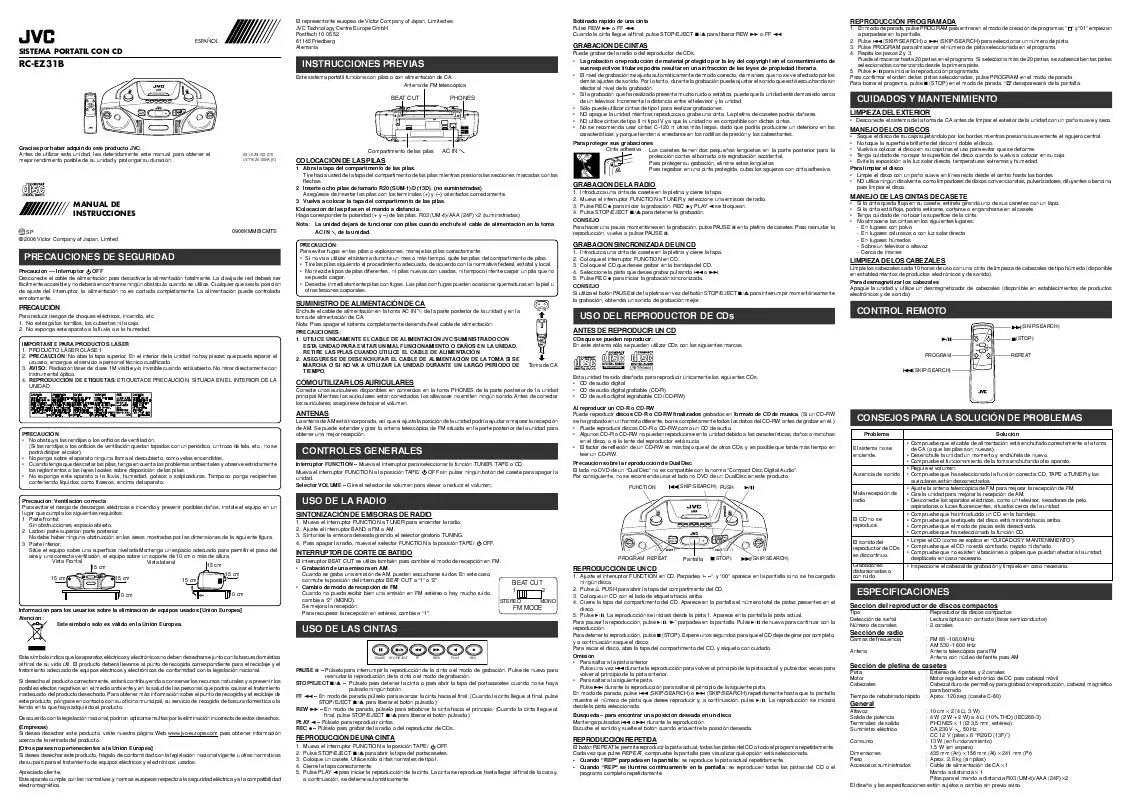 Mode d'emploi JVC RC-EZ31B