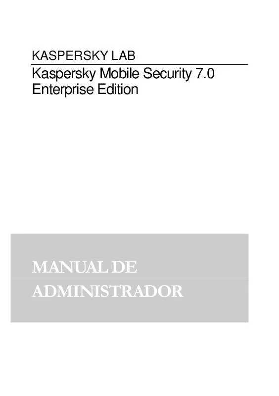 Mode d'emploi KASPERSKY LAB MOBILE SECURITY 7.0