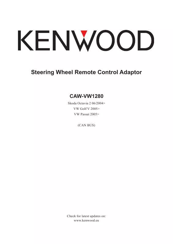 Mode d'emploi KENWOOD CAW-VW1280