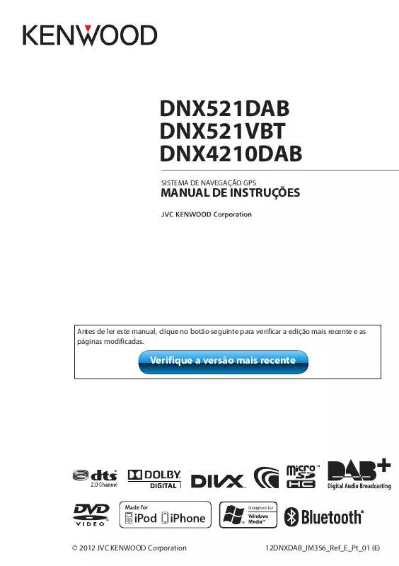 Mode d'emploi KENWOOD DNX521VBT