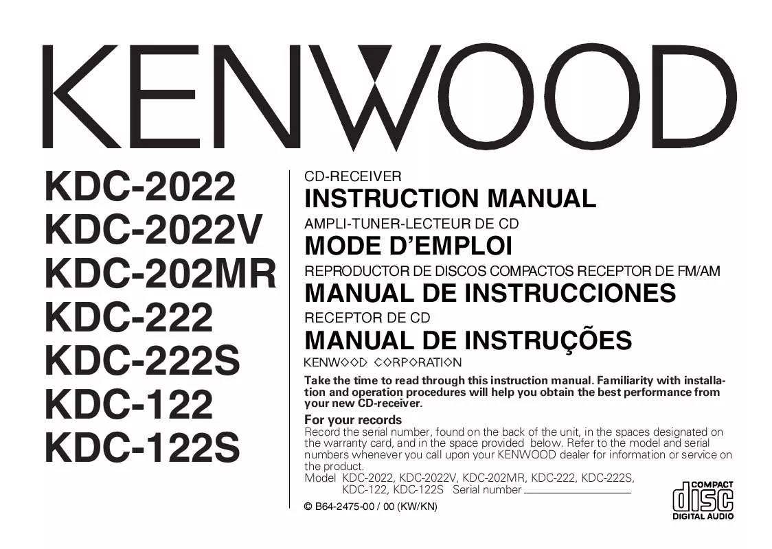 Mode d'emploi KENWOOD KDC-122S
