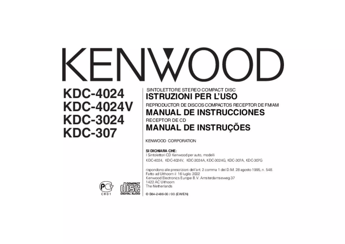 Mode d'emploi KENWOOD KDC-307