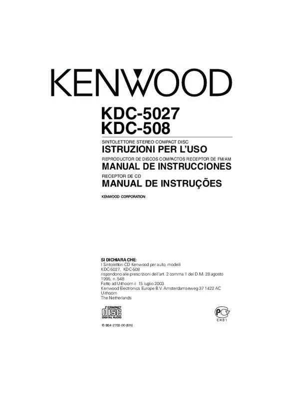 Mode d'emploi KENWOOD KDC-508