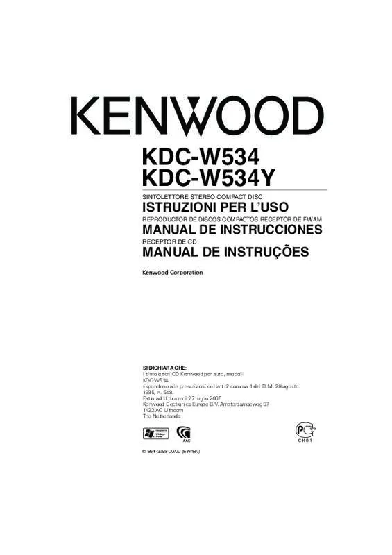 Mode d'emploi KENWOOD KDC-W534Y