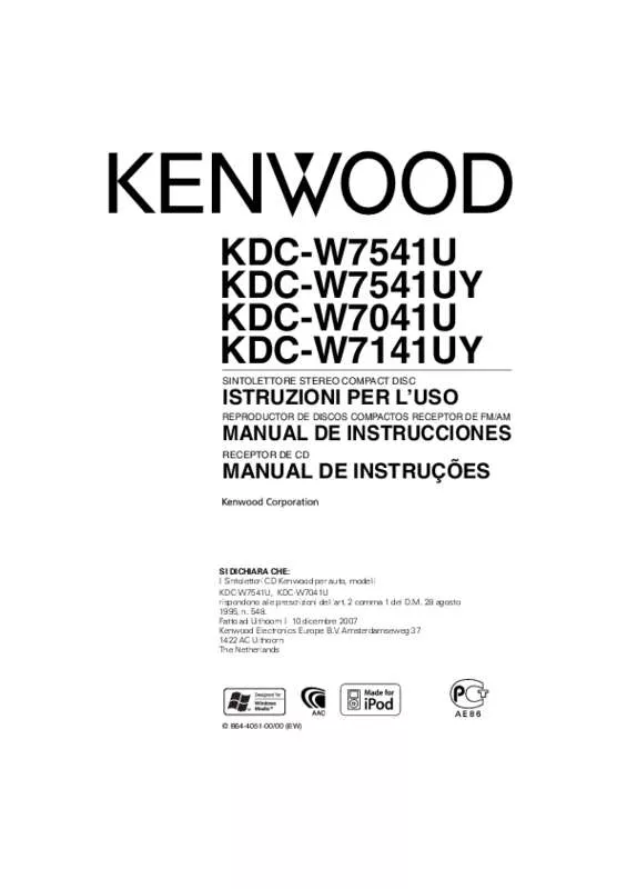 Mode d'emploi KENWOOD KDC-W7041U