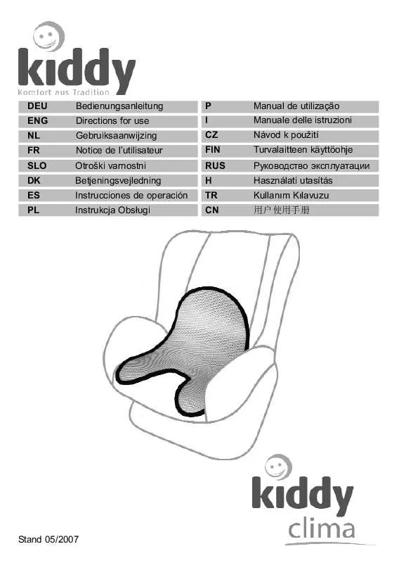 Mode d'emploi KIDDY CLIMA