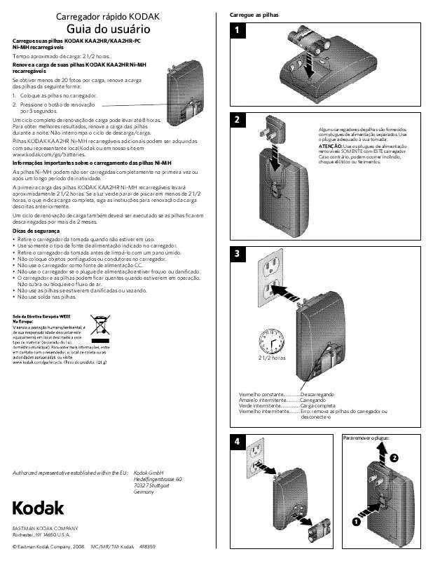 Mode d'emploi KODAK BATTERY CHARGER K4500