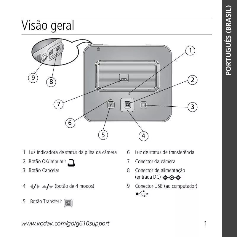 Mode d'emploi KODAK G610 PRINTER DOCK