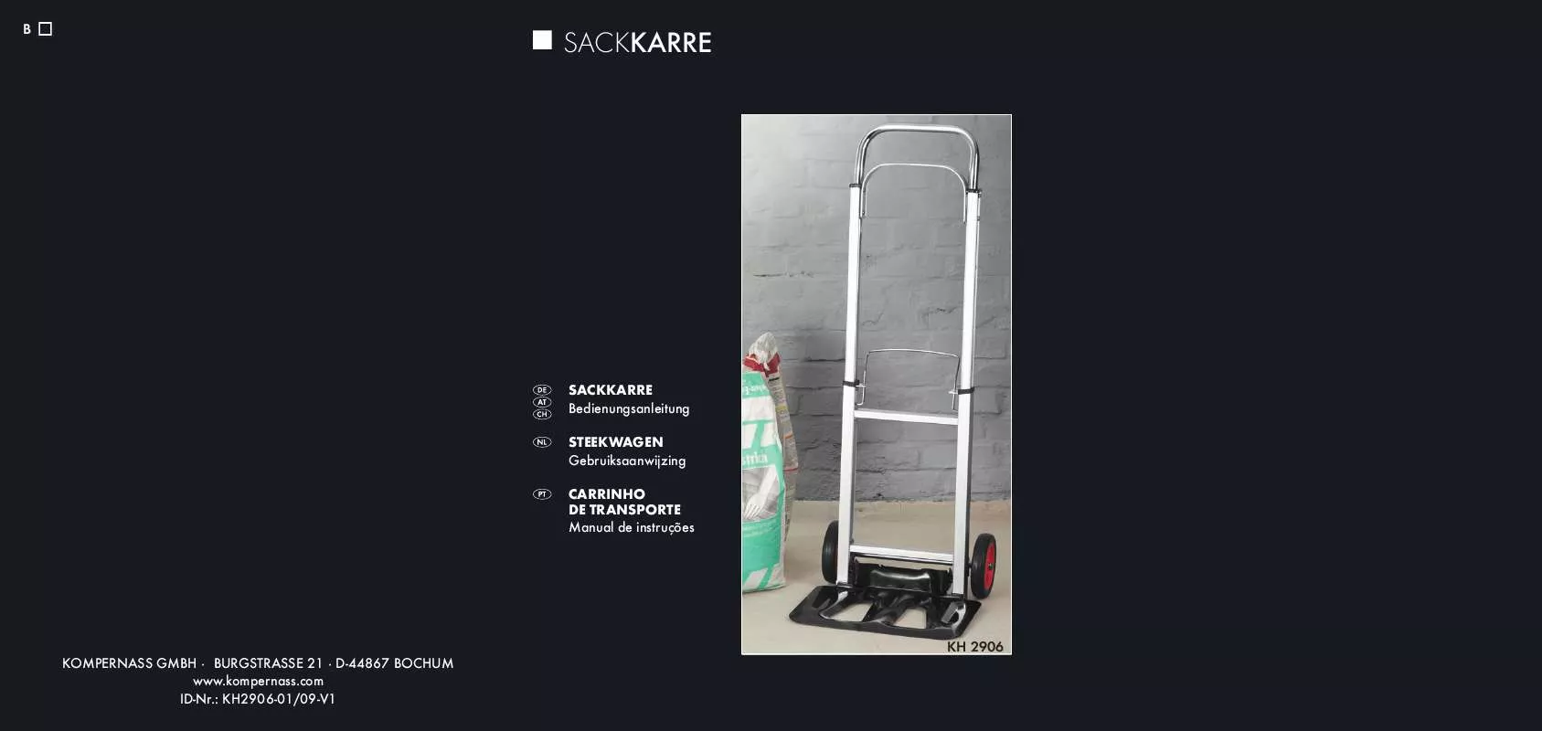 Mode d'emploi KOMPERNASS KH 2906 HEAVY DUTY TROLLEY