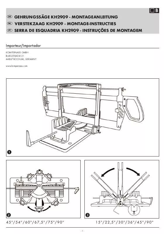 Mode d'emploi KOMPERNASS KH 2909 COMPOUND MITRE SAW