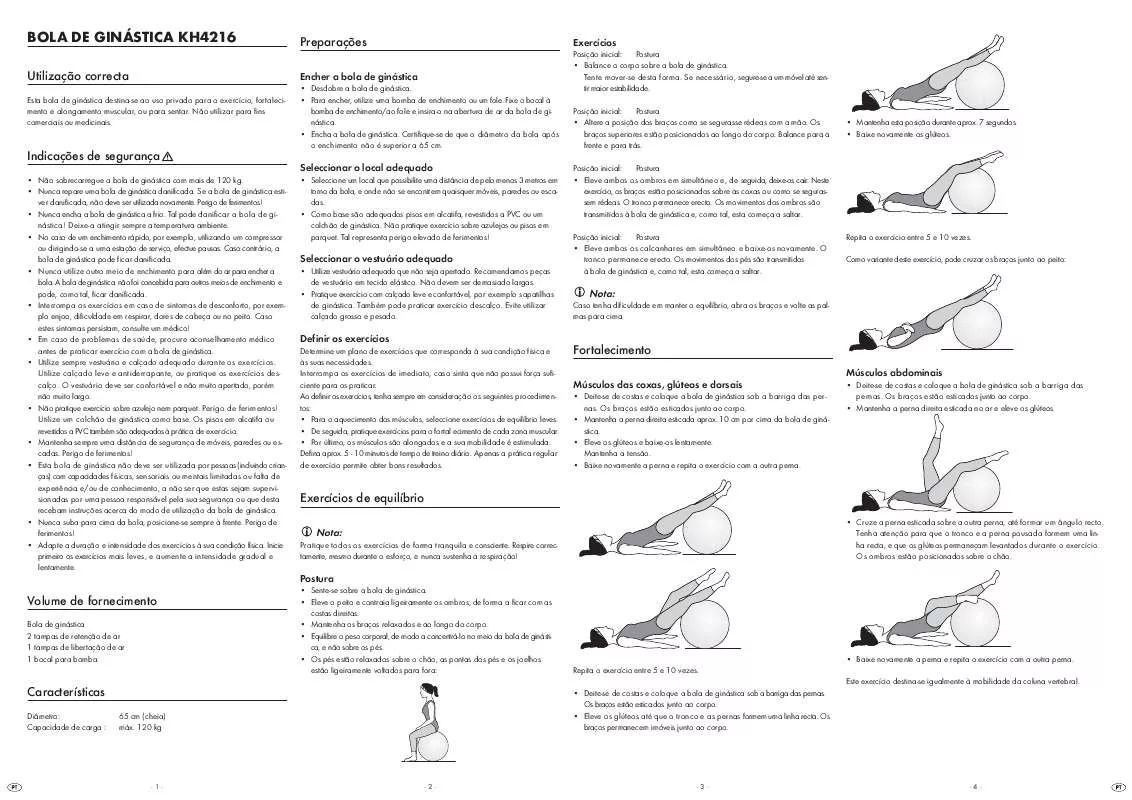 Mode d'emploi KOMPERNASS KH 4216 GYM BALL