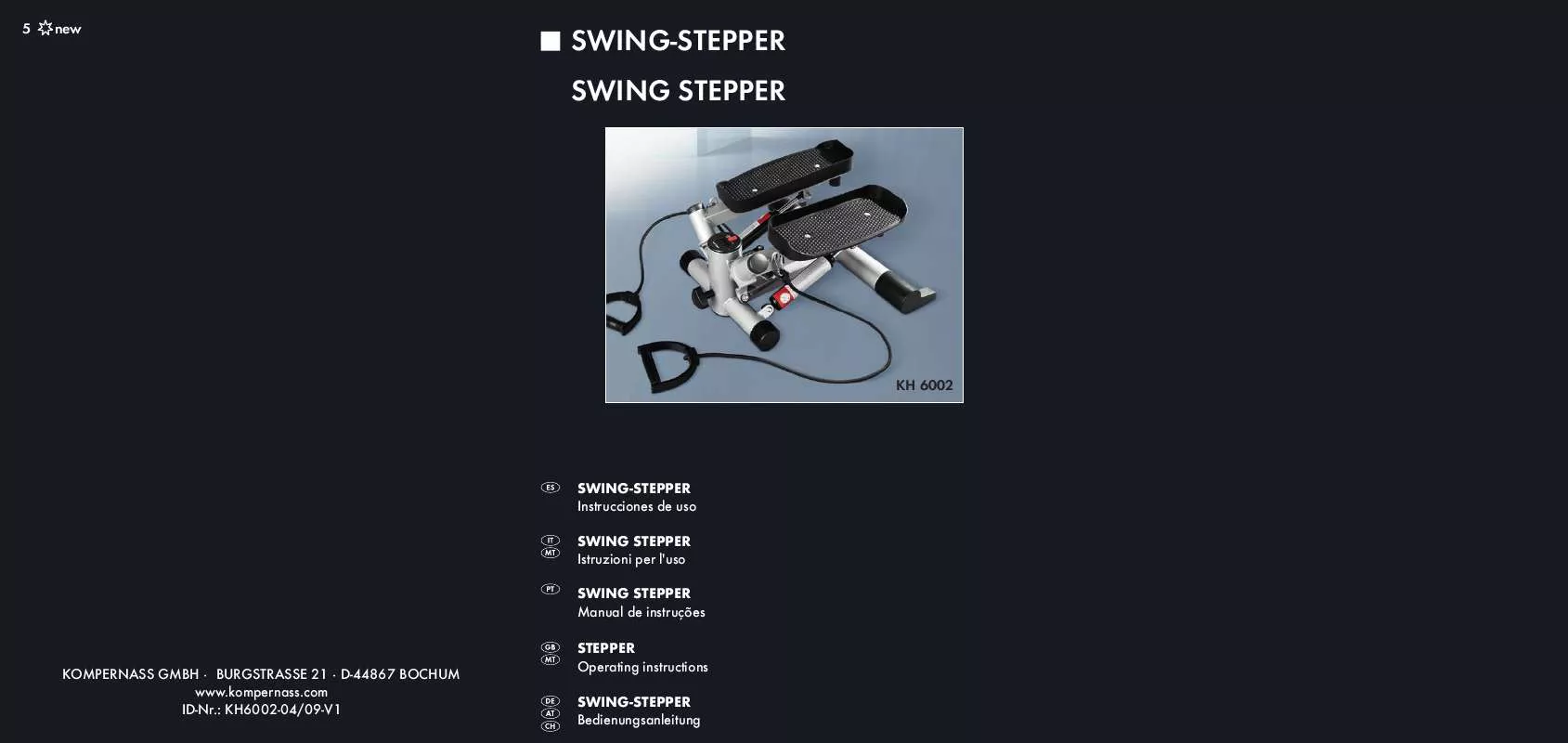 Mode d'emploi KOMPERNASS KH 6002 SWING STEPPER