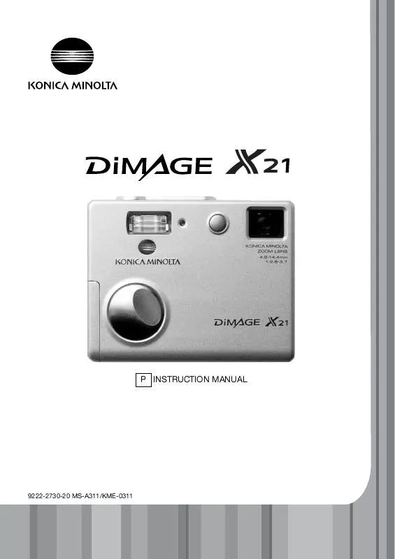 Mode d'emploi KONICA MINOLTA DIMAGE X21