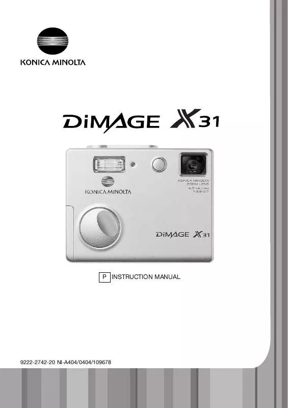 Mode d'emploi KONICA MINOLTA DIMAGE X31