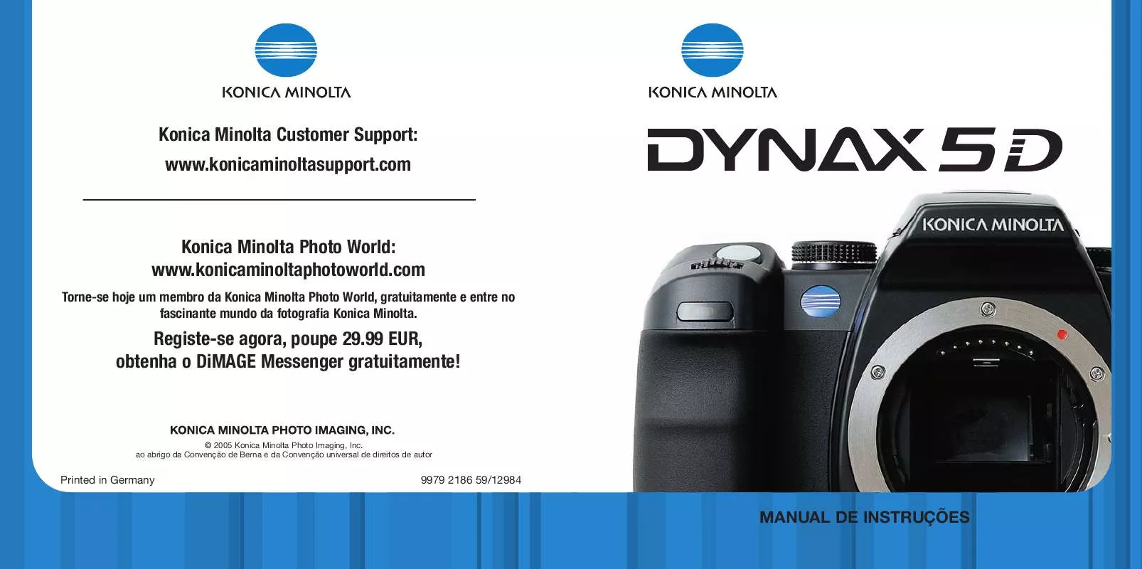 Mode d'emploi KONICA MINOLTA DYNAX 5D