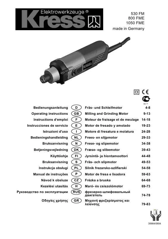 Mode d'emploi KRESS 1050 FME