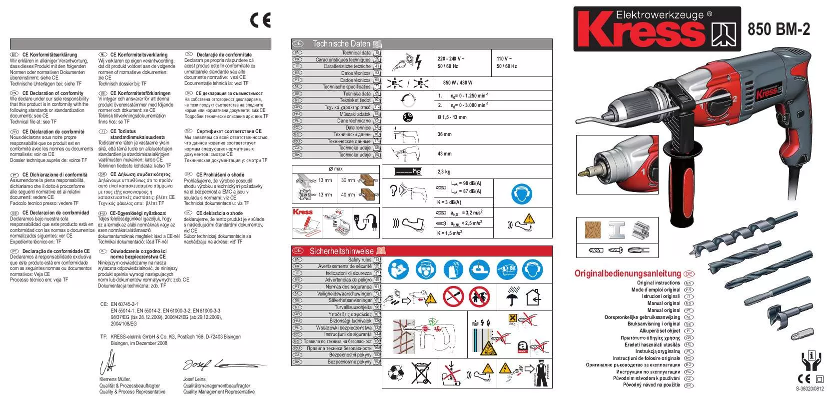 Mode d'emploi KRESS 850 BM-2