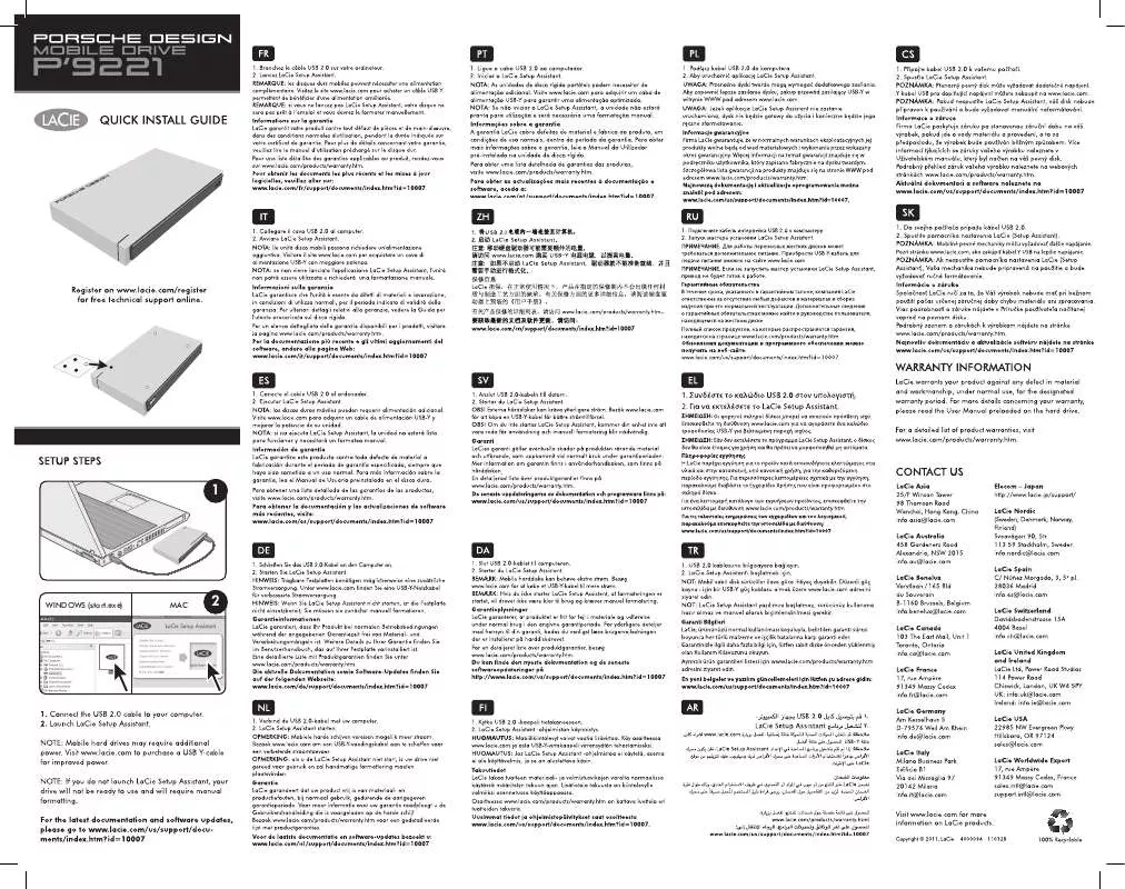 Mode d'emploi LACIE P9221