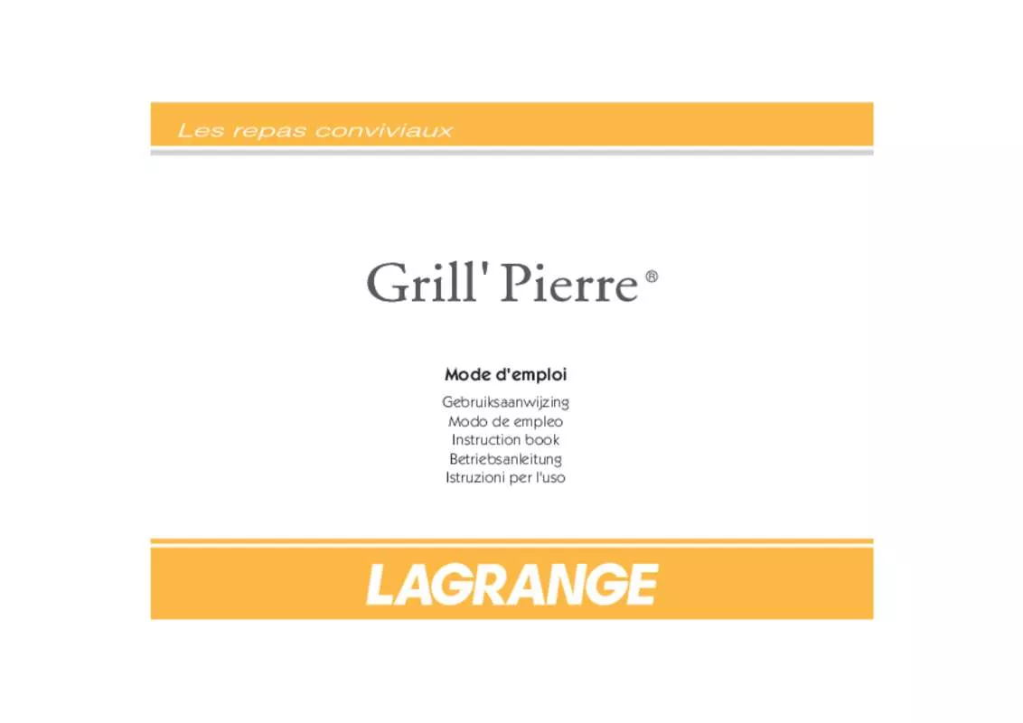 Mode d'emploi LAGRANGE GRILL PIERRE