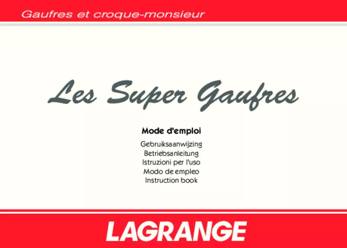 Mode d'emploi LAGRANGE LES SUPER GAUFRES