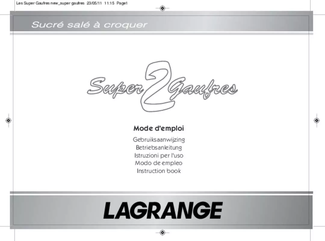 Mode d'emploi LAGRANGE SUPER 2 HAUFRES CROQ