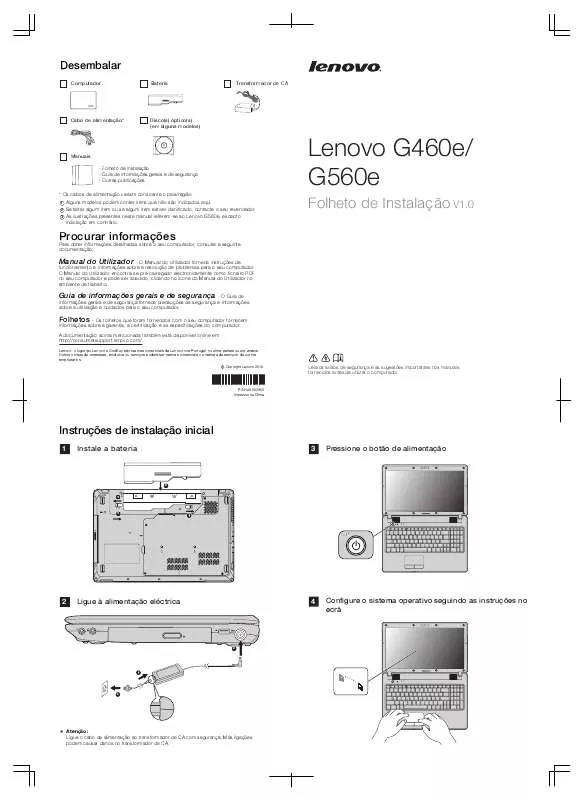 Mode d'emploi LENOVO G560E