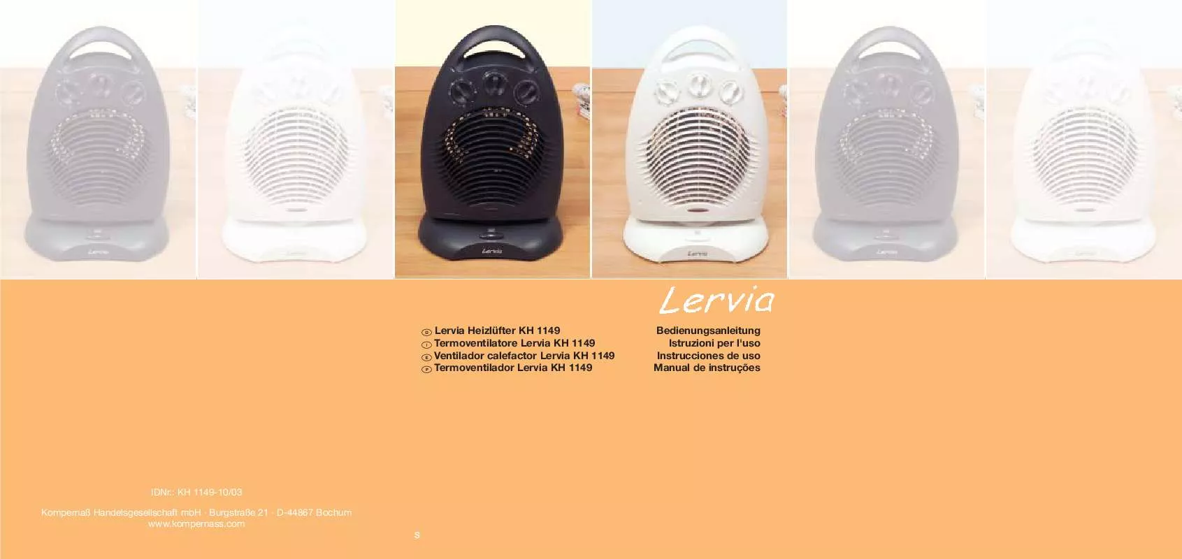 Mode d'emploi LERVIA KH 1149 FAN HEATER