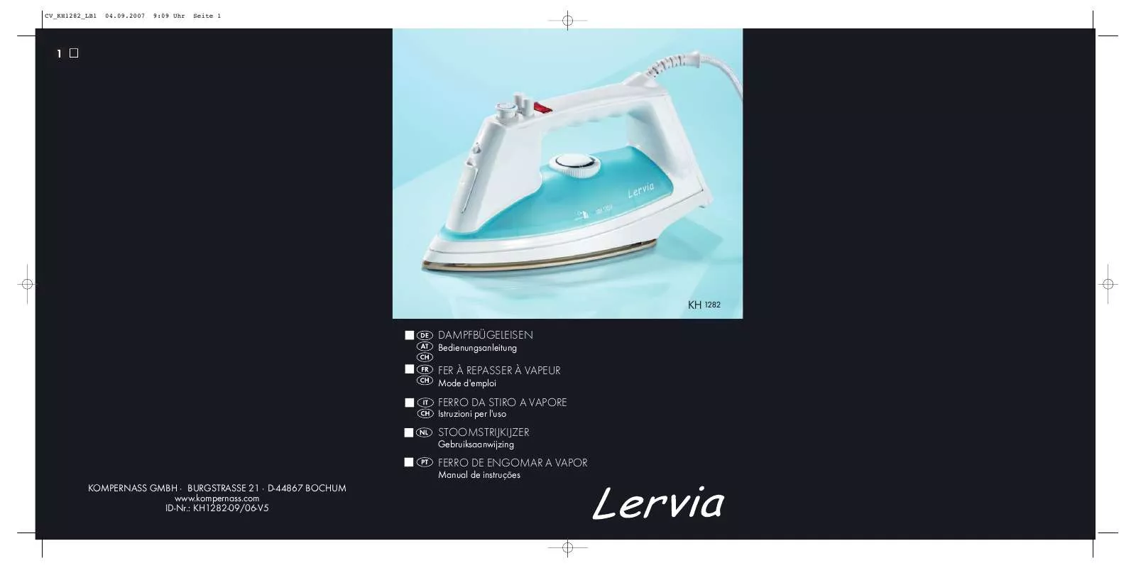 Mode d'emploi LERVIA KH 1282 STEAM IRON