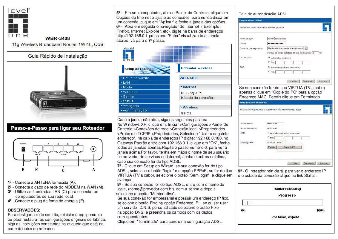 Mode d'emploi LEVEL ONE WBR-3408