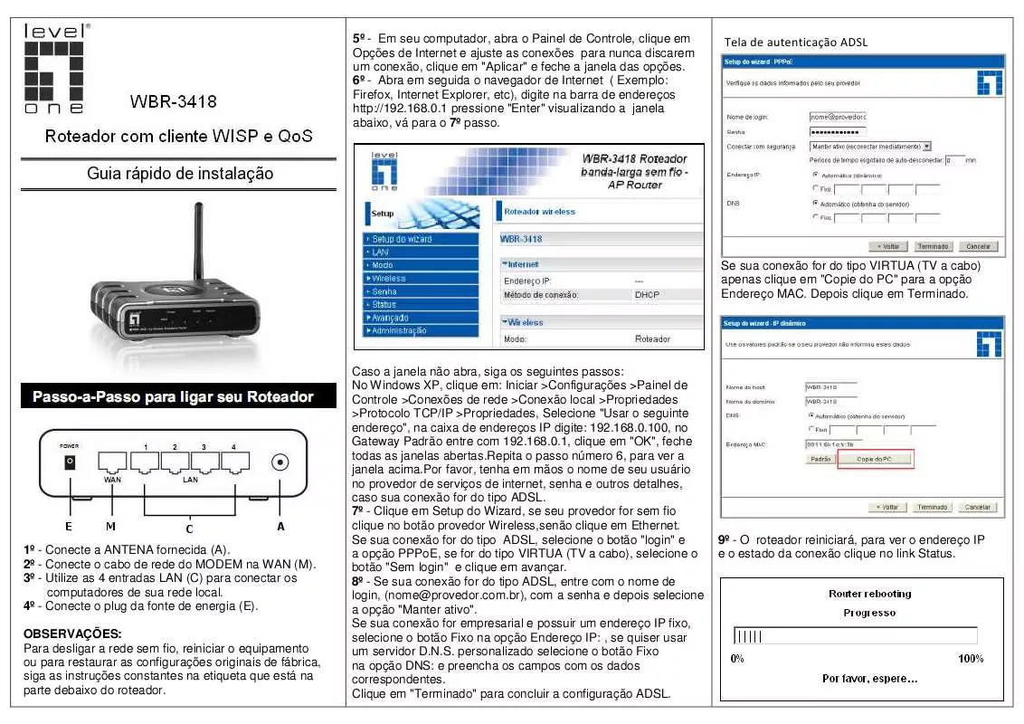 Mode d'emploi LEVEL ONE WBR-3418