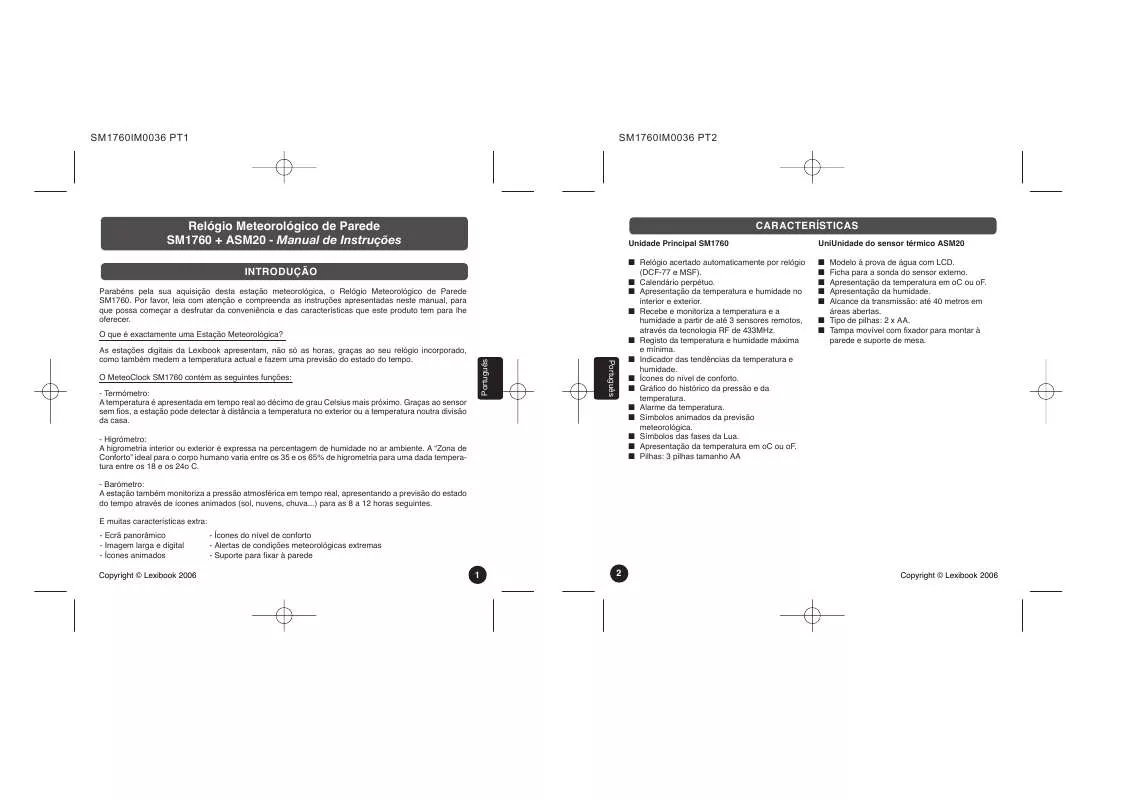 Mode d'emploi LEXIBOOK SM1760