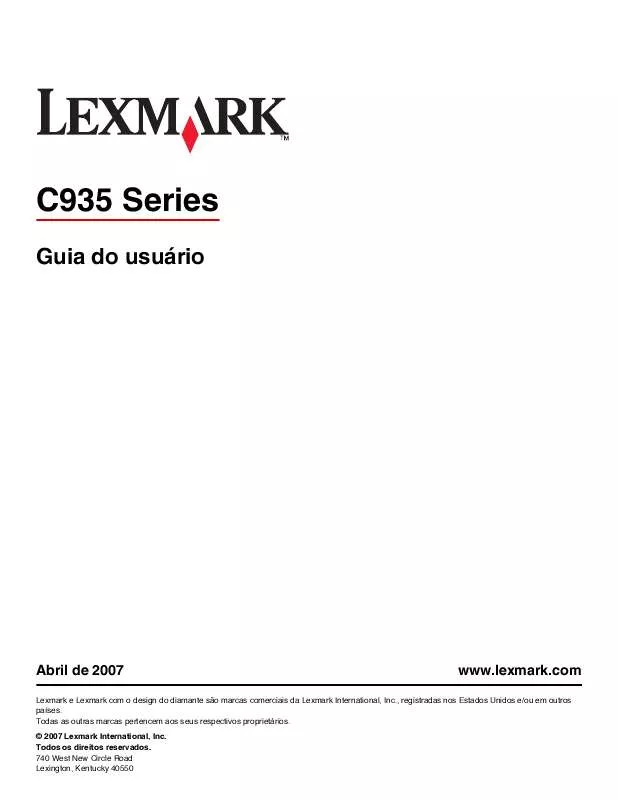 Mode d'emploi LEXMARK C935