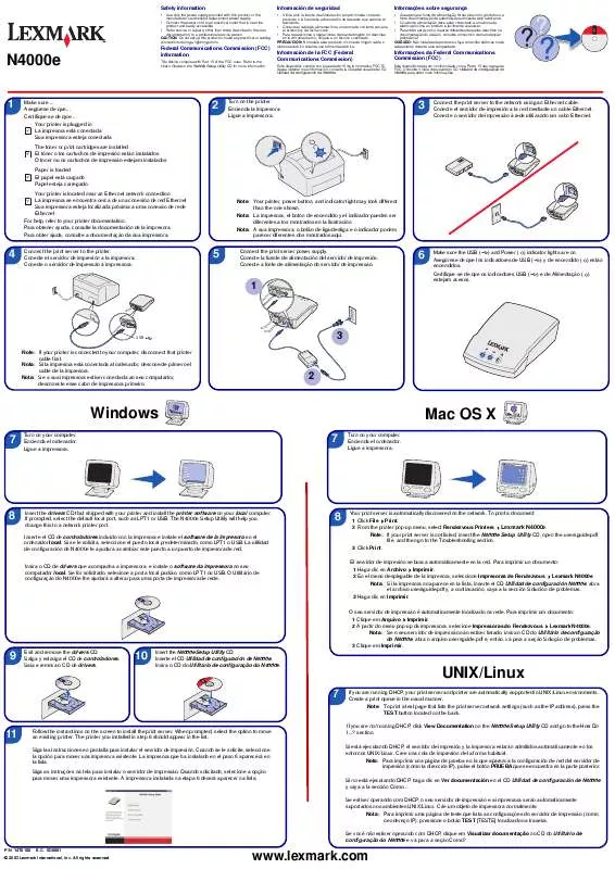 Mode d'emploi LEXMARK N4000E PRINT SERVER