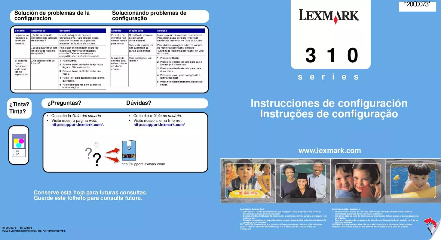 Mode d'emploi LEXMARK P315