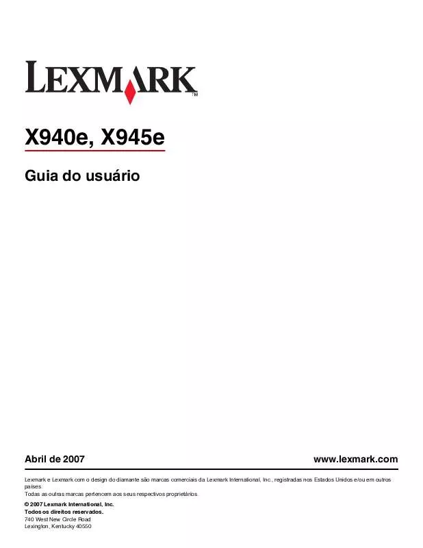 Mode d'emploi LEXMARK X940E