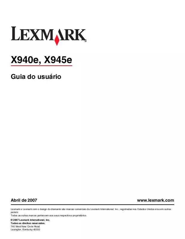 Mode d'emploi LEXMARK X945E
