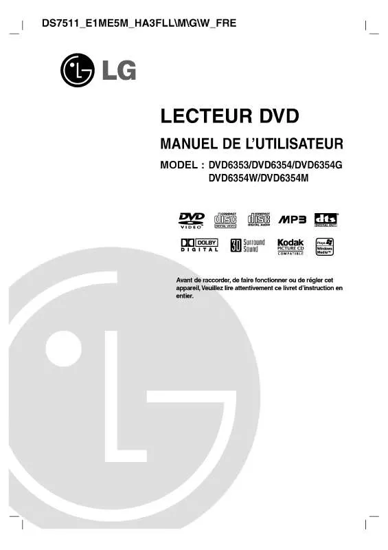 Mode d'emploi LG DVD6354G