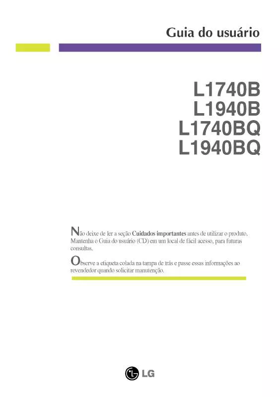 Mode d'emploi LG L1740BQC