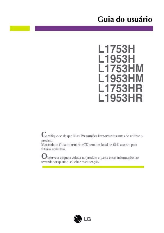 Mode d'emploi LG L1753HM-SS