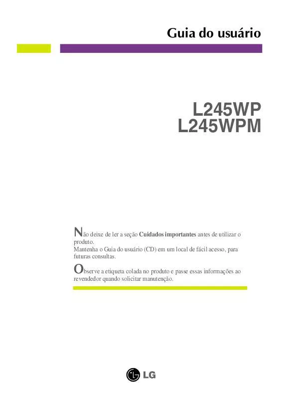 Mode d'emploi LG L245WPM