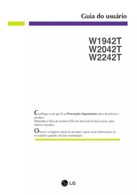 Mode d'emploi LG W2242T-PF