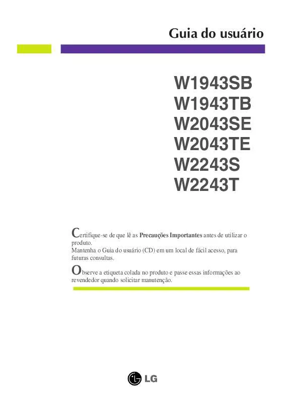 Mode d'emploi LG W2243T