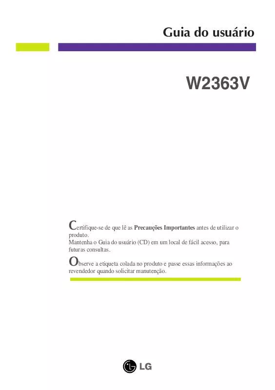 Mode d'emploi LG W2363V