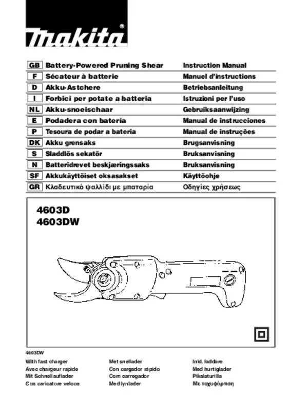 Mode d'emploi MAKITA 4603D