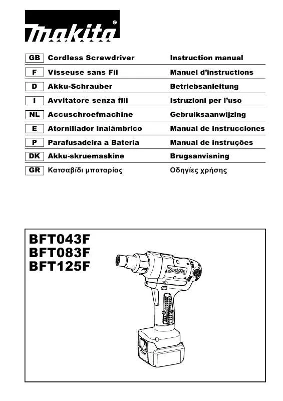 Mode d'emploi MAKITA BFT083F