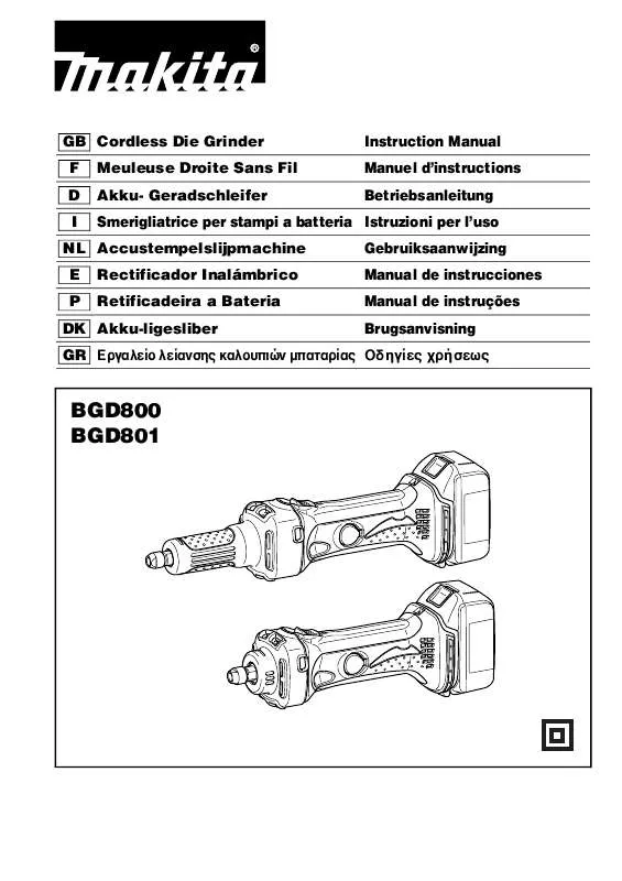 Mode d'emploi MAKITA BGD800