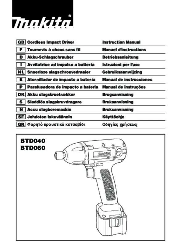 Mode d'emploi MAKITA BTD040